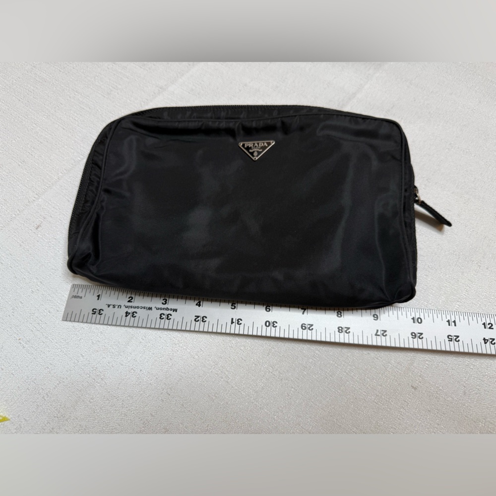 Prada Nylon Pouch Cosmetic Case Black Made in Italy - Picture 2 of 11